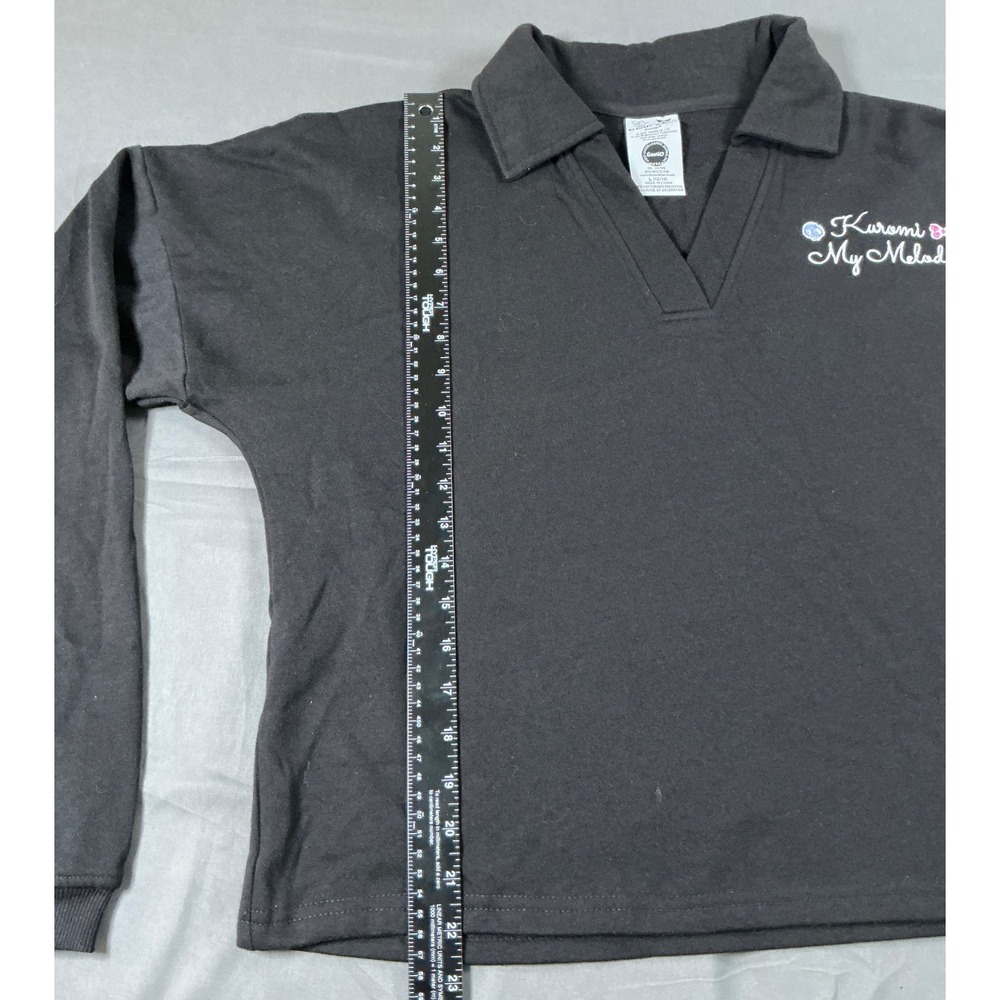 Sanrio Kuromi My Melody Black Polo Sweatshirt Long Sleeve Graphic Size Large - Picture 4 of 14